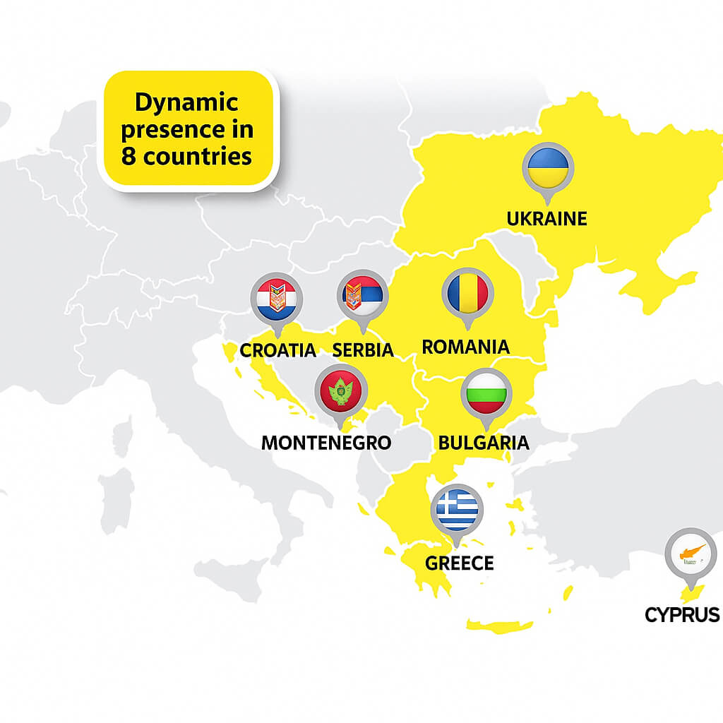 Dynamic Presence in 8 countries